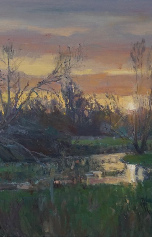 Winter Sunset, Asthall by Alex James Long