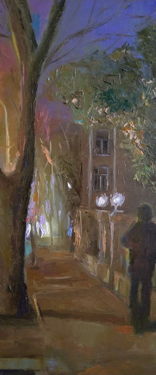 Yerevan street (40x50cm, oil painting, ready to hang) by Kamsar Ohanyan