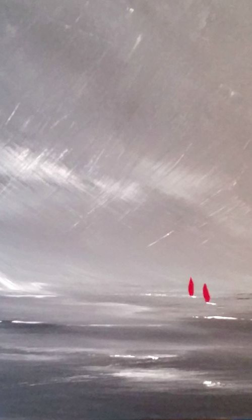 Outward Bound  - Monochrome, Seascape, Modern Art Office Decor Home (2016) by Mel Graham