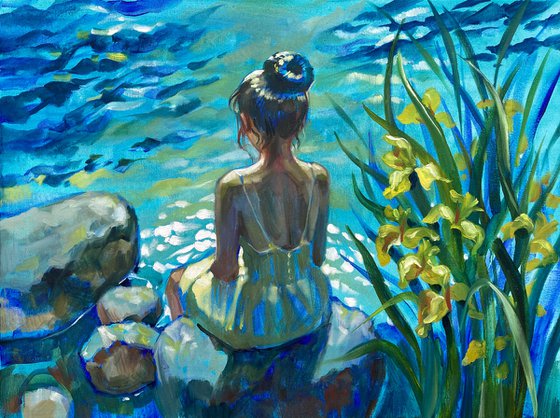 By the Quiet Water - original oil painting