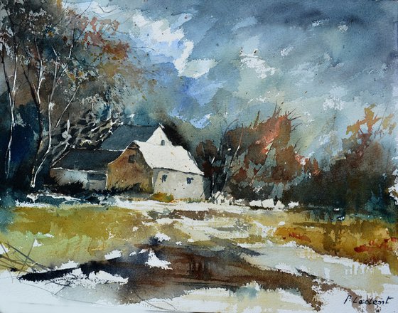 Remote houses watercolor