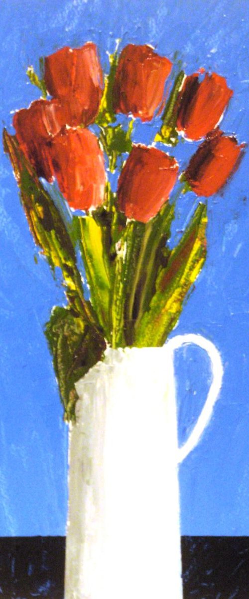 Seven Red Tulips by Jan Rippingham