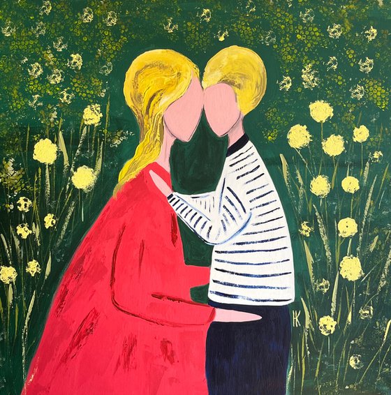 Mother Son Original Painting