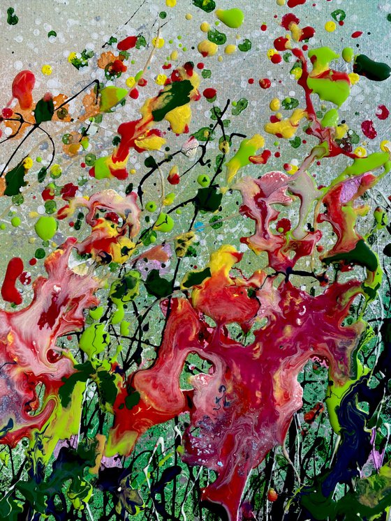 Floral  Blast  Abstract Original Painting