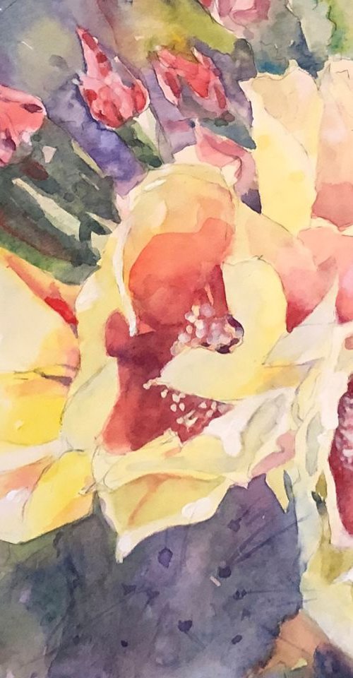 Cactus in Bloom by Bronwen Jones