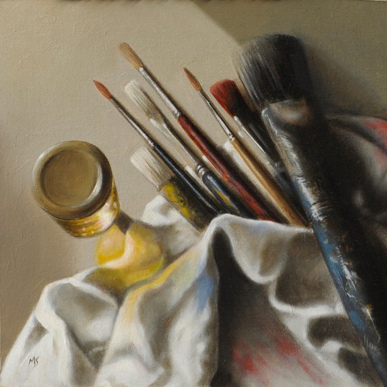 The artist's brushes