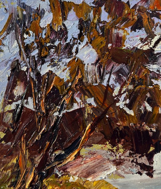 Snowy Road in the Forest