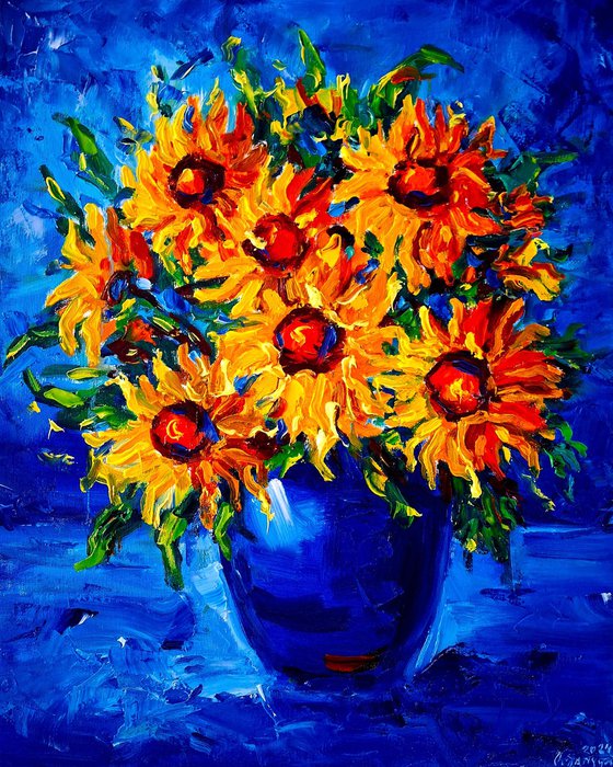 Still life with sunflowers