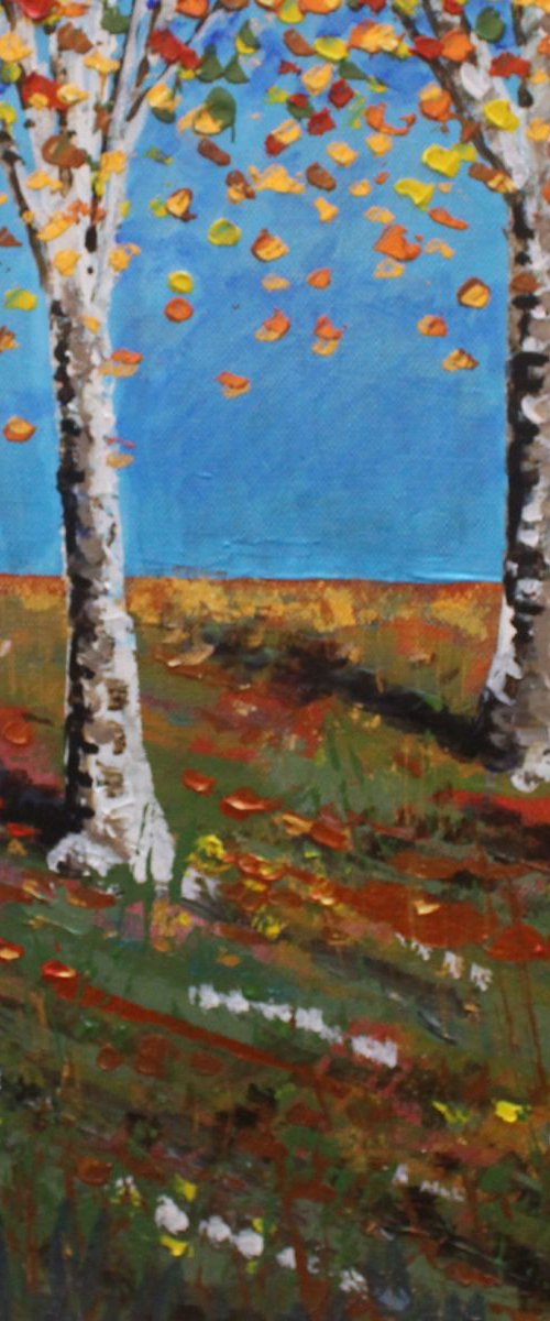 Autumn Birchwood II by Paul J Best