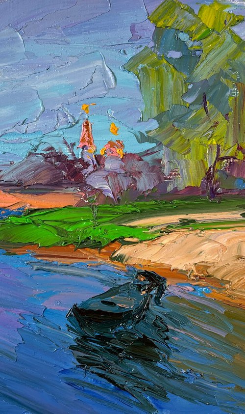 Summer River Bank by Boris Serdyuk