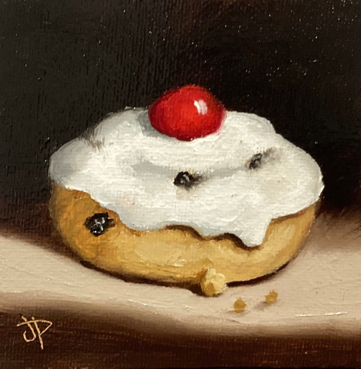 Little Belgian bun still life by Jane Palmer Art