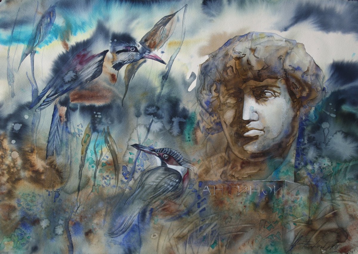 Impressionistic Portrait Watercolour By Alexandr Dobrodiy, 27 X 19, Static Motive (2014), Original Artwork