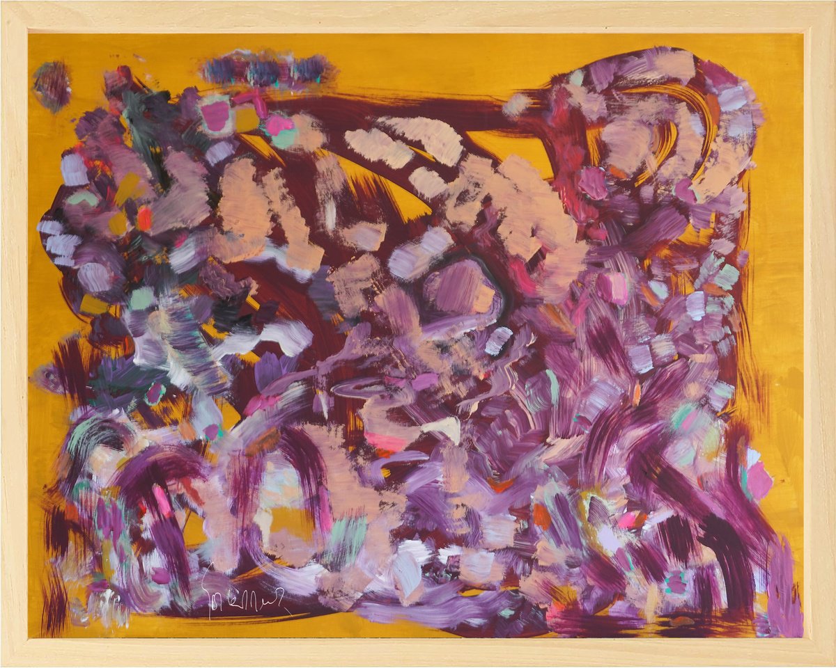 Organic Abstract Acrylic Painting By Geert Lemmers Fpa, 41 X 33, An Unknown World 18 New, Original Artwork