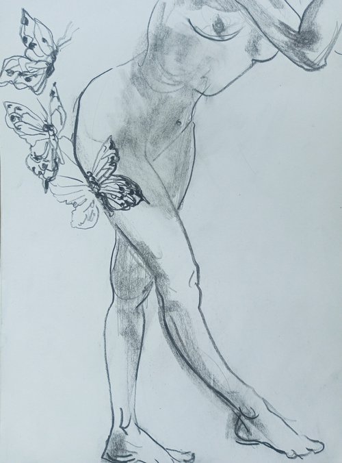 FLYING TATTOOS nude sketch 03 by Oxana Raduga
