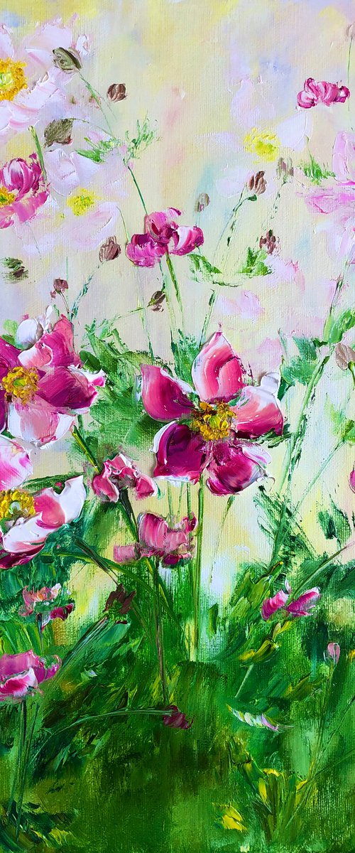 CRIMSON TIME -  Garden. Flower meadow. Purple flowers. Spring. Walk. Wildflowers by Marina Skromova