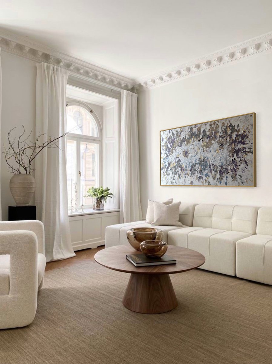 Impressionistic Botanical Acrylic Painting By Tetiana Hutsul, 61 X 37", Love In Every Heartbeat, Original Artwork