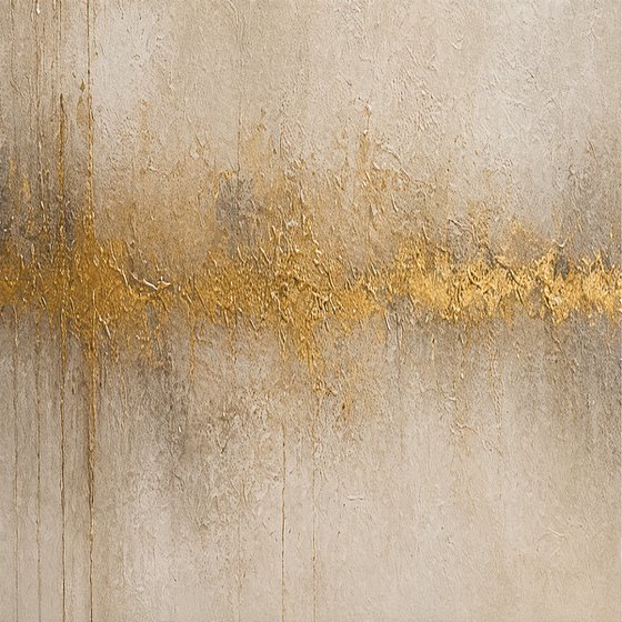Abstract Gold Pulse Through Beige