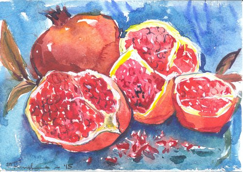 pomegranate fruit by Yuliia Pastukhova