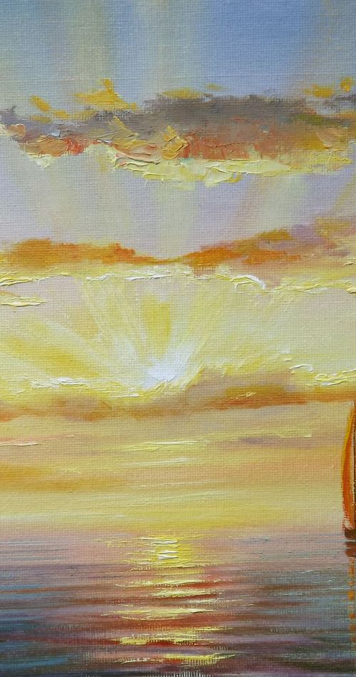 Boat in Sunset 2 by Evald