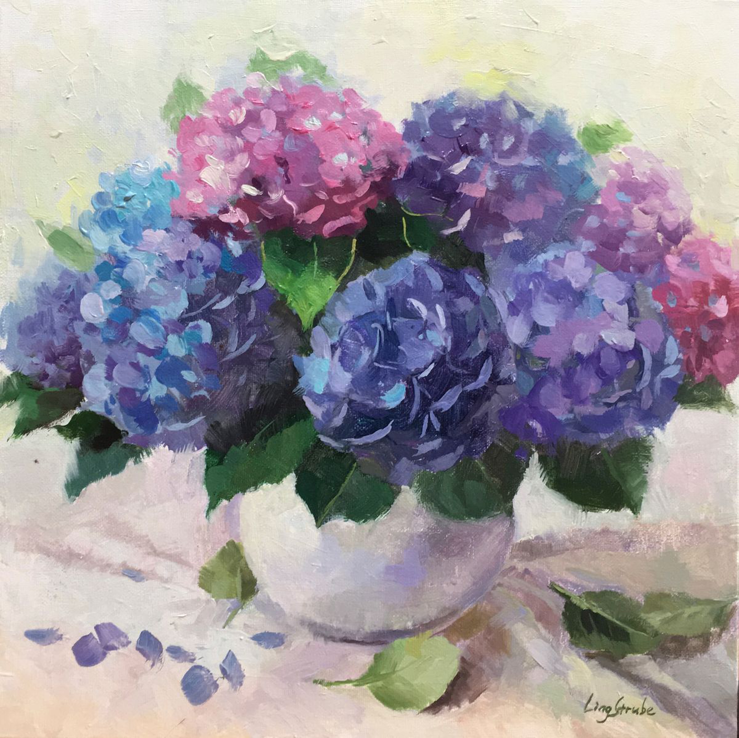Forever Hydrangea Oil Painting By Ling Strube Artfinder