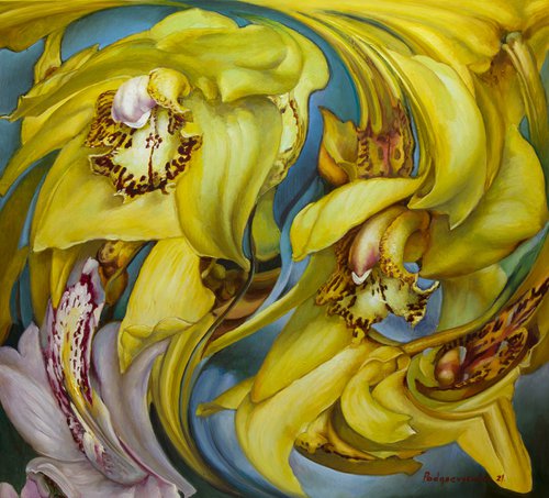 Yellow orchids by Marina Podgaevskaya