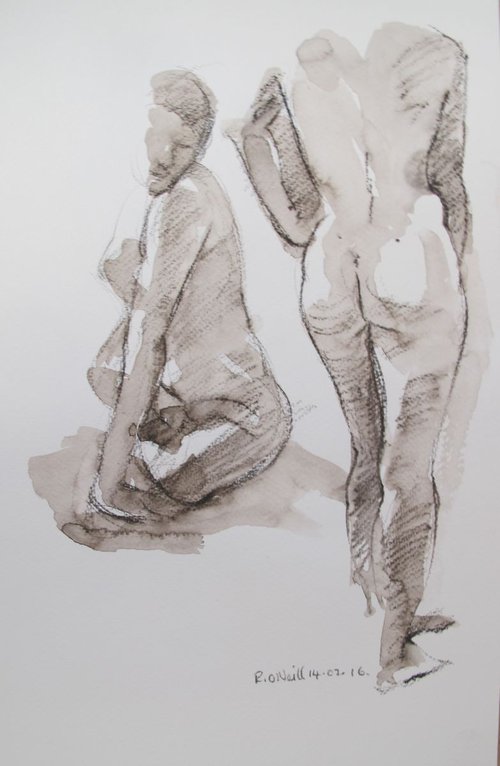 seated and standing female nude by Rory O’Neill