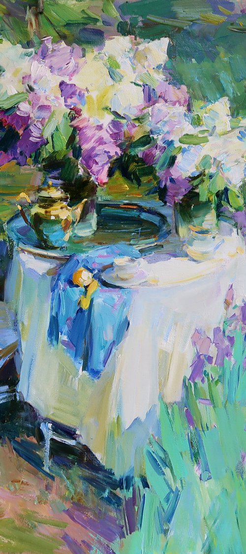 Irises and Lilacs by Aleksandr  Kryushyn