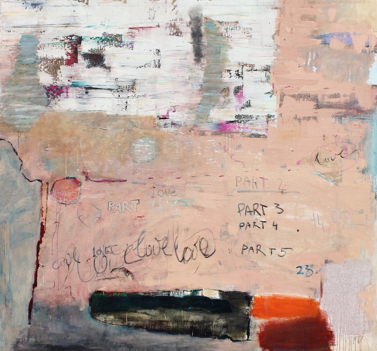 Expressive Abstract Oil Painting By Sergiy Dekalyuk, 81 X 76", Untitled 23(2), Original Artwork