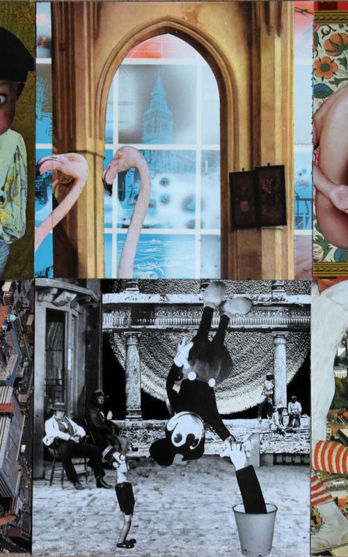 A Set Of Six 20cm x 20cm Collages by Pete Davies