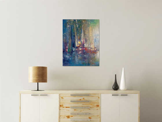 Sails (70x55cm, oil/canvas, abstract portrait)