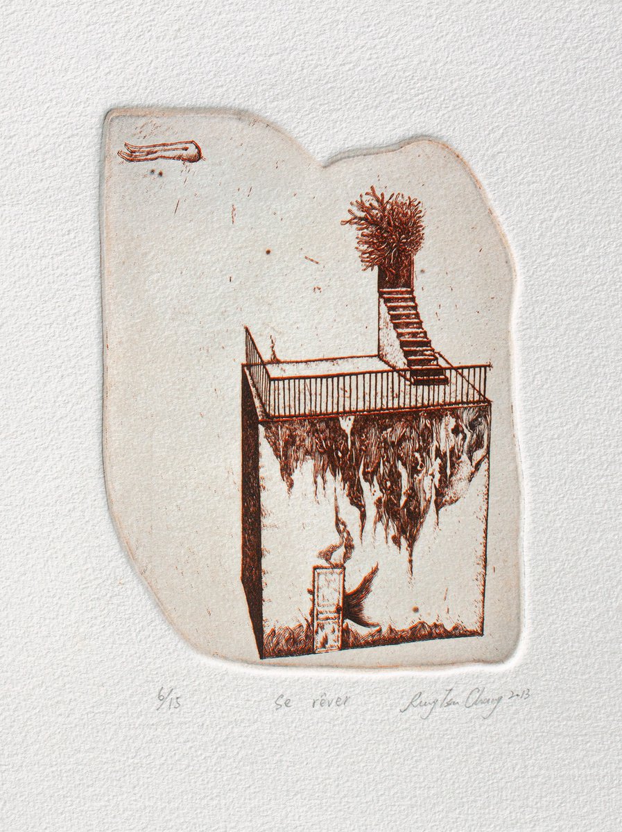 Abstract Etchings & Engravings By Rung Tsu Chang, 16 X 16", Se Ri?ver, Original Artwork