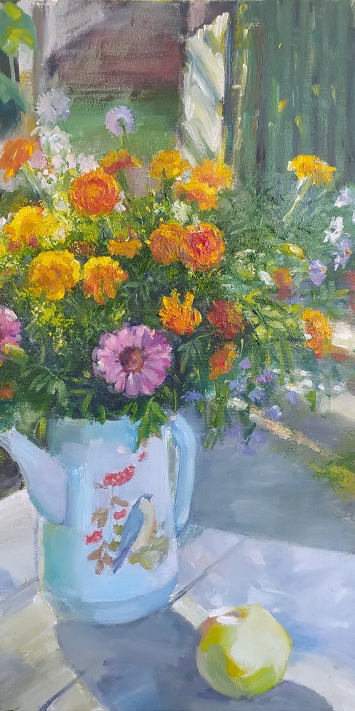 Flowers in the village by Valentina Andrukhova