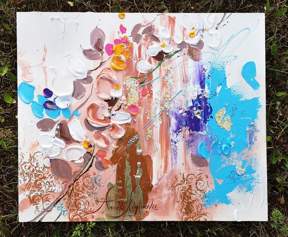Original Abstract, Art Floral Painting