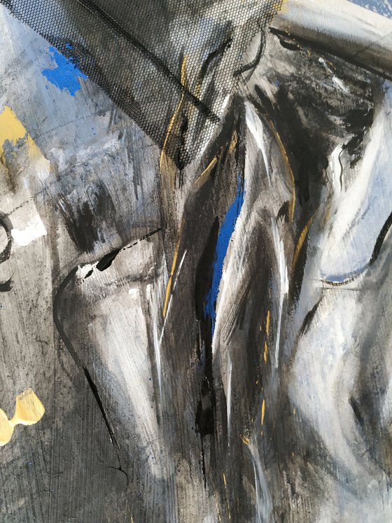 Daydreaming III- Woman Painting on MDF