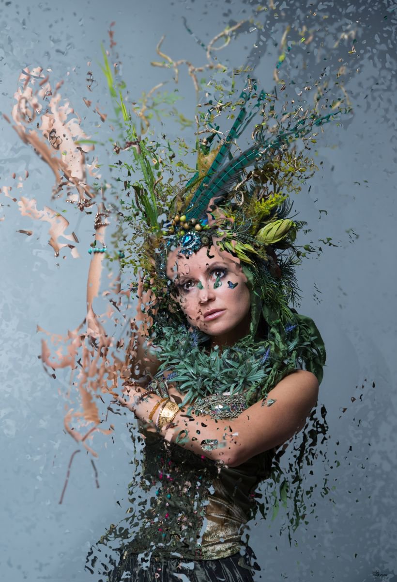 Illustrative Portrait Photograph By Bojan Jevtic, 30 X 43, Green Reborn, Original Artwork