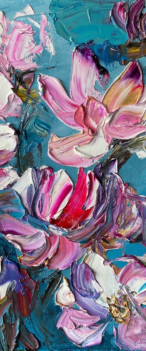 Magnolia on Grey by Mily Art