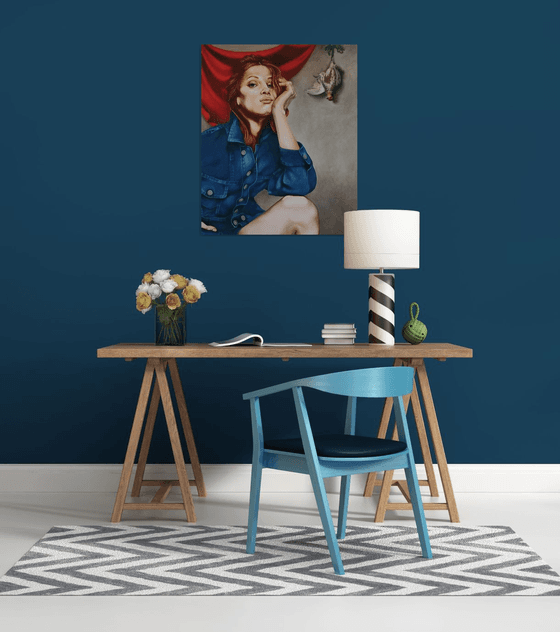 Bored girl and still life.