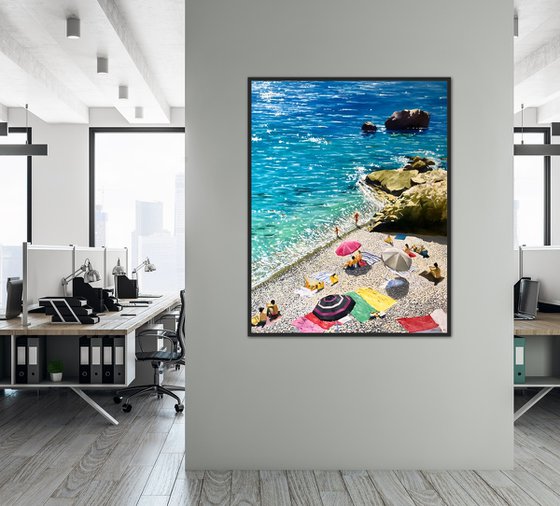 Large seascape painting 100-80cm