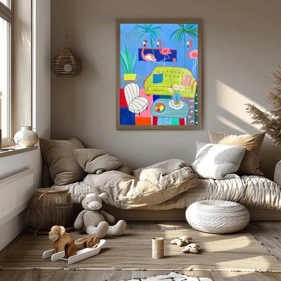 Tropical Flamingo Interior