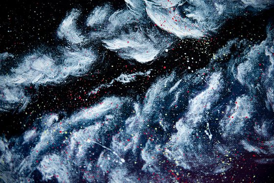 Mystic plum sky with clouds