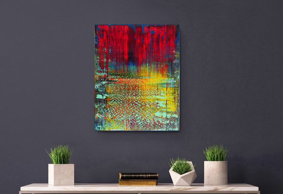 50x40 cm  Red Abstract Painting Original Oil Painting Canvas Art