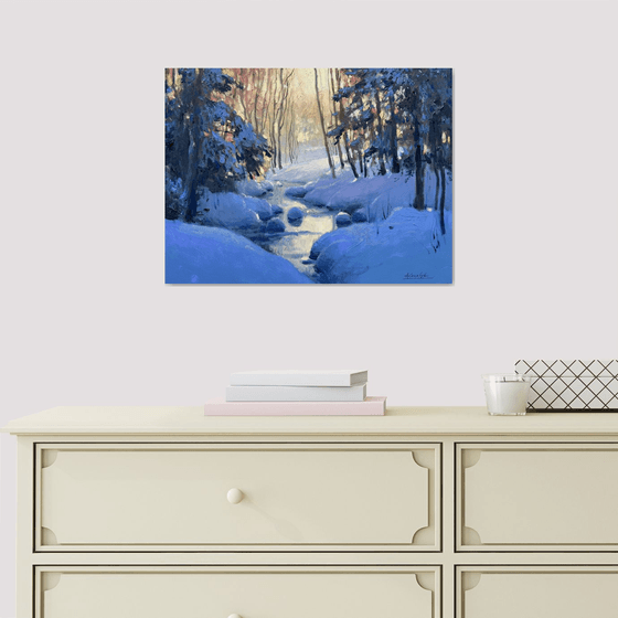 Lit Winter Stream
