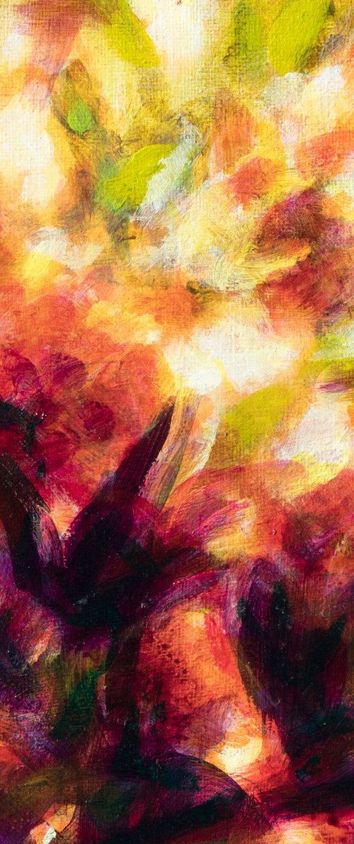 Autumn flowers - floral abstract by Fabienne Monestier