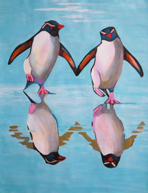 Penguins / 86 X 70 cm