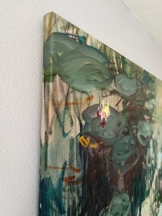 Summer pond. Reflections