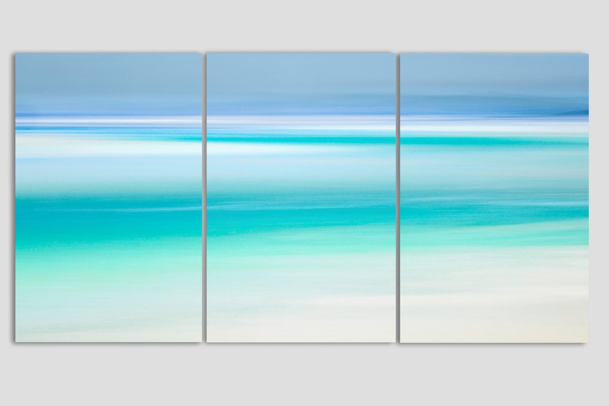 Abstract Landscape Photograph By Lynne Douglas, 94 X 45", Aquamarine Whispers, Original Artwork