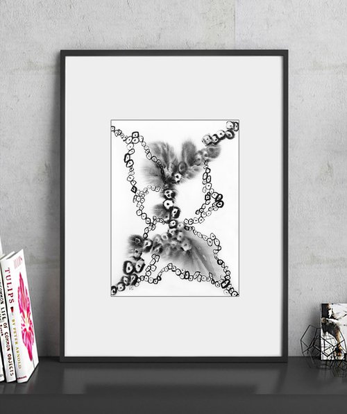 "Cellular formations" Abstract Watercolor Painting. Black and White Art. Monochrome Artwork. by Viktoriya Gorokhova