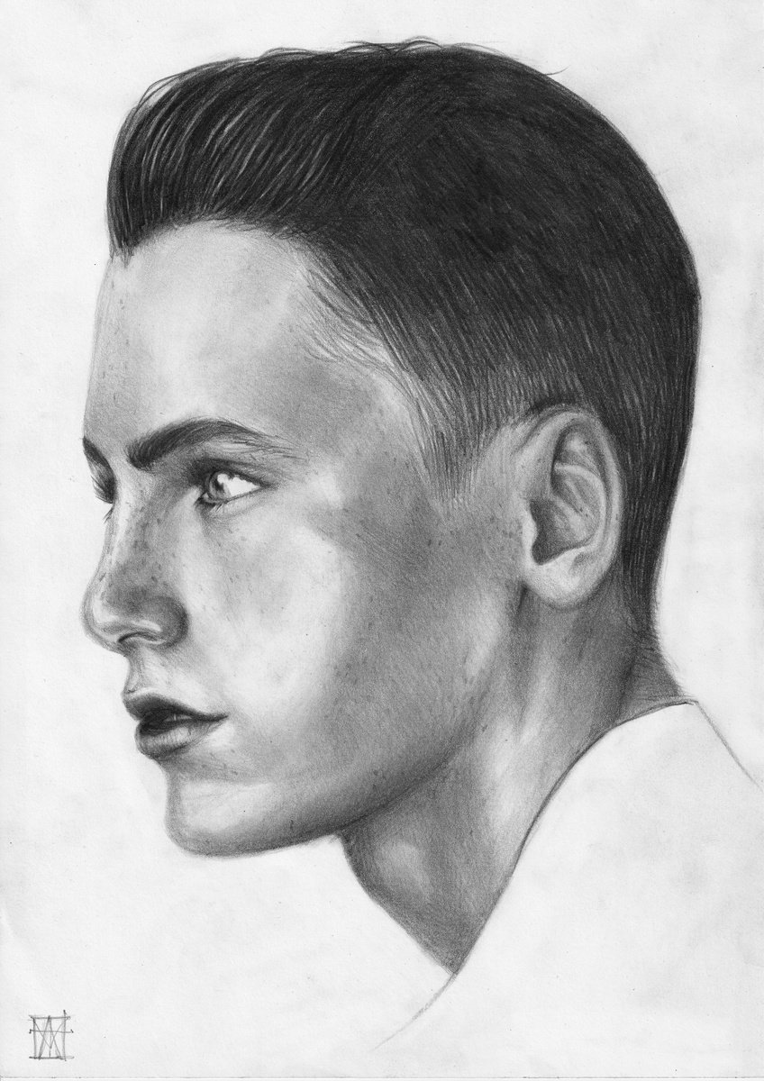 Portrait Pencil Drawing By Anastasia Terskih, 8 X 12, La Boheme, Original Artwork