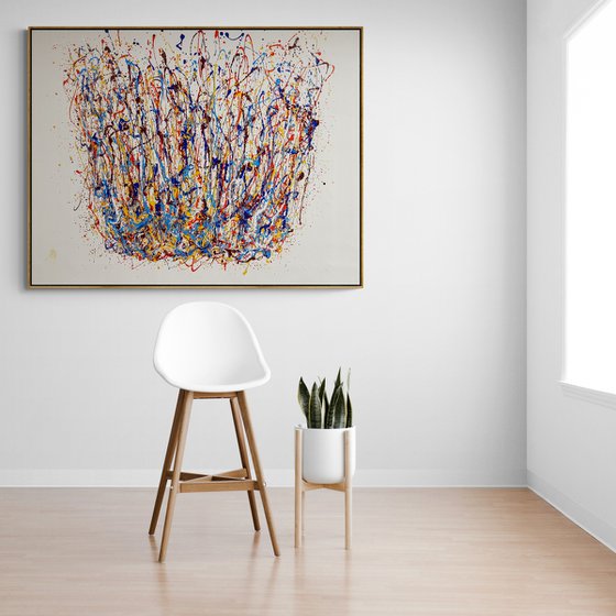 Sprucigi N-39 (H)125x(W)158 cm. Colorful Splash Abstract Painting