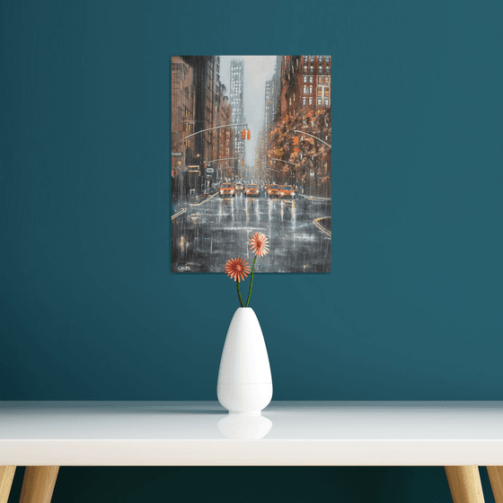 New York in the rain